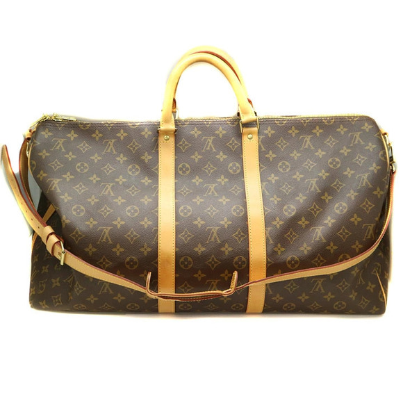 Louis Vuitton Handbags - Louis Vuitton Keepall Boston Bandouliere Bag Travel Brown Canvas Monogram LV